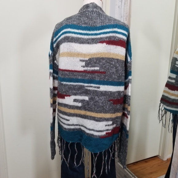 Jack Southwest Cardigan Sweater Fringe Hem M - Picture 5 of 9